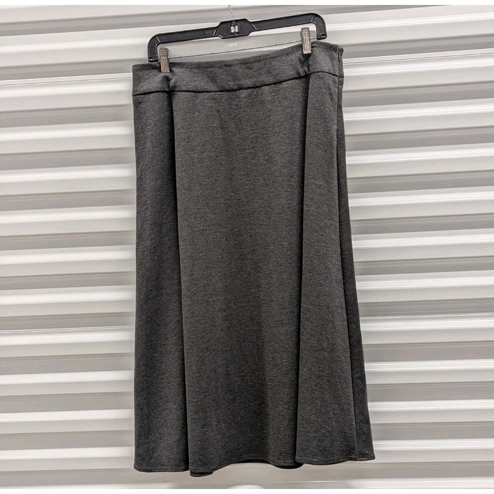 Dark Academia Y2K Gray Midi Skirt Minimalist Office Core Size 12